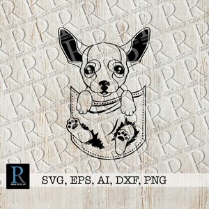 Chihuahua Pocket SVG: Single Layer Dog Clipart