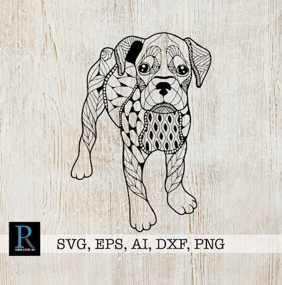 Download Boxer Dog Zentangle Svg Boxer Dog Mandala Svg Etsy