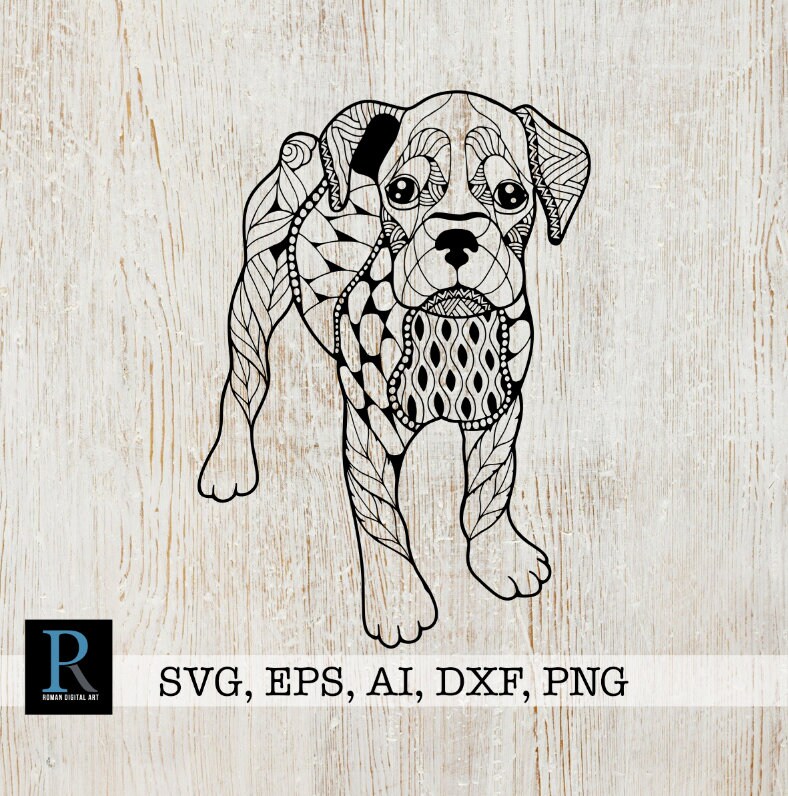 Download Boxer Dog Zentangle Svg Boxer Dog Mandala Svg Etsy