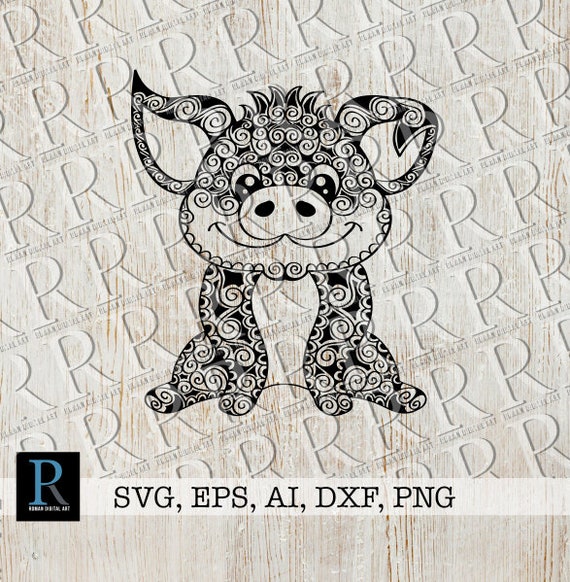 Download Zentangle Pig Svg Mandala Pig Svg Pig For Cricut Etsy