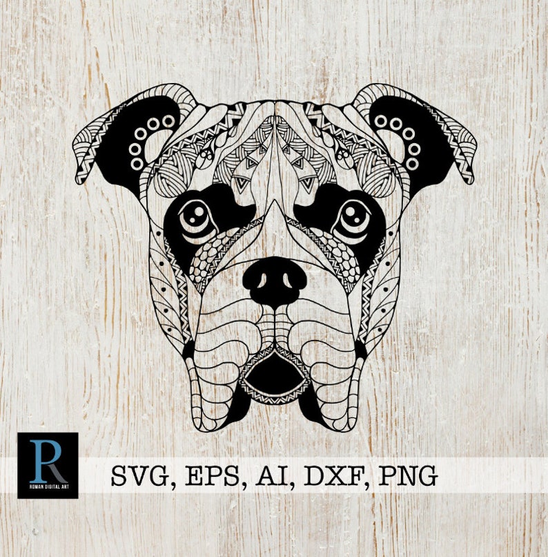 Download Zentangle Boxer Dog SVG Mandala Boxer Dog SVG Boxer Dog ...