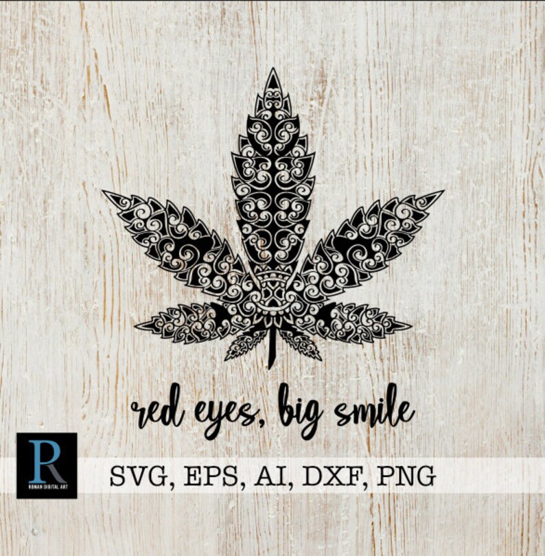 Download Mandala Marihuana Marijuana SVG Red Eyes Big Smile Cut File | Etsy