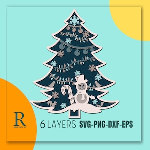 Multilayered Christmas Tree SVG: Snowflake Mandala Laser Cut File (Digital Download)