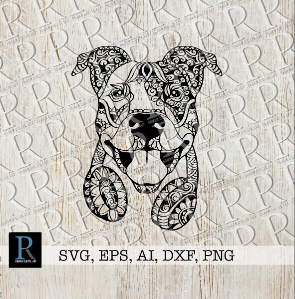Download Pit bull with Headphones Mandala SVG Design Pit bull ...