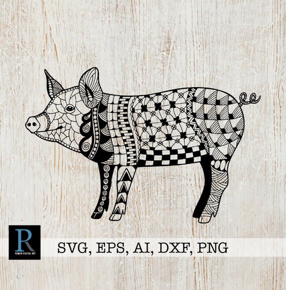 Download Zentangle Pig SVG Mandala Pig SVG | Etsy