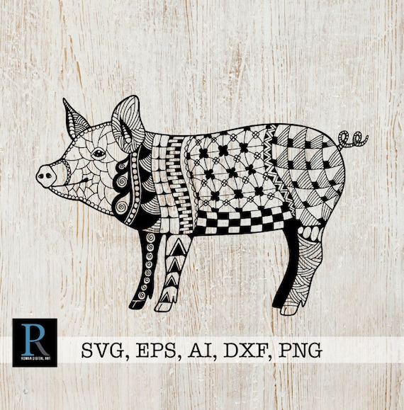 Download Zentangle Pig Svg Mandala Pig Svg Etsy
