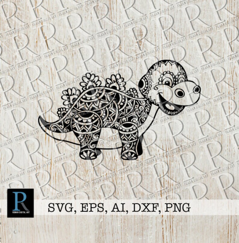 Download Clip Art Zentangle Dinosaur Svg File Mandala Baby Dinosaur Svg Art Collectibles