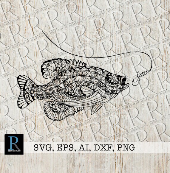 Download Zentangle Crappie Fish Svg Mandala Crappie Fish Svg Fishing Etsy