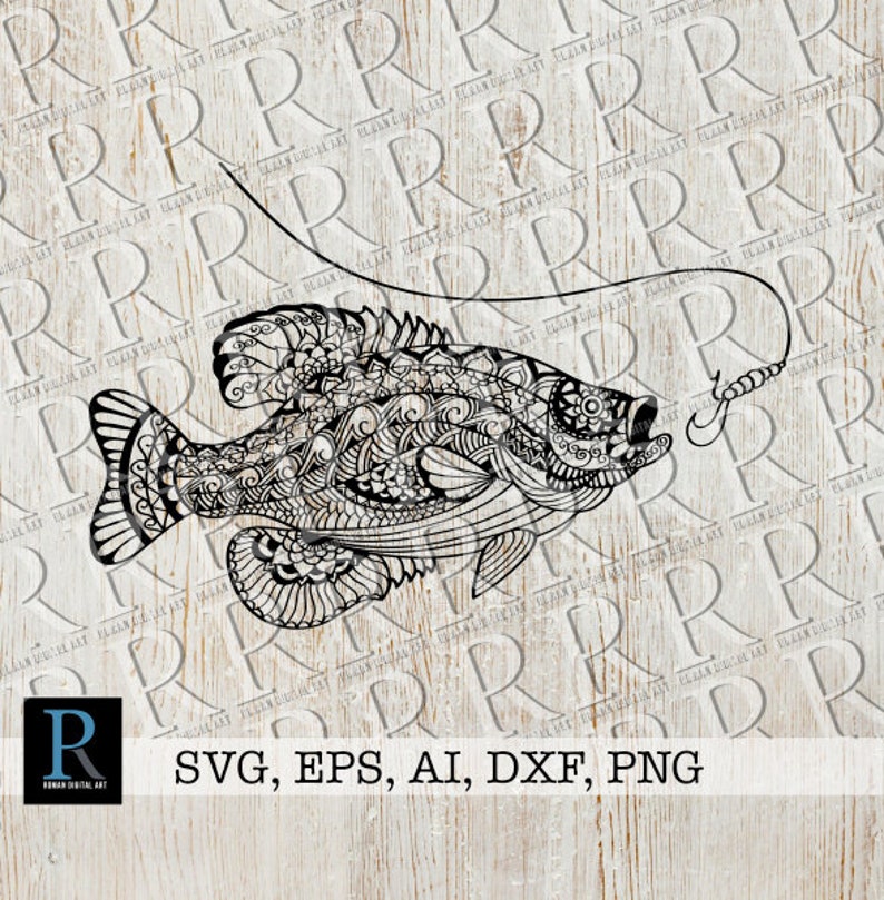 Download Zentangle Crappie Fish SVG Mandala Crappie Fish SVG | Etsy