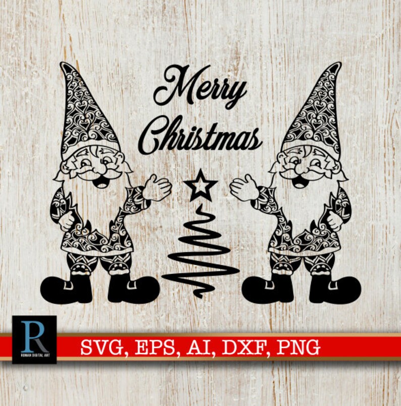 Download Zentangle Gnome SVG Gnome SVG Merry Christmas SVG | Etsy