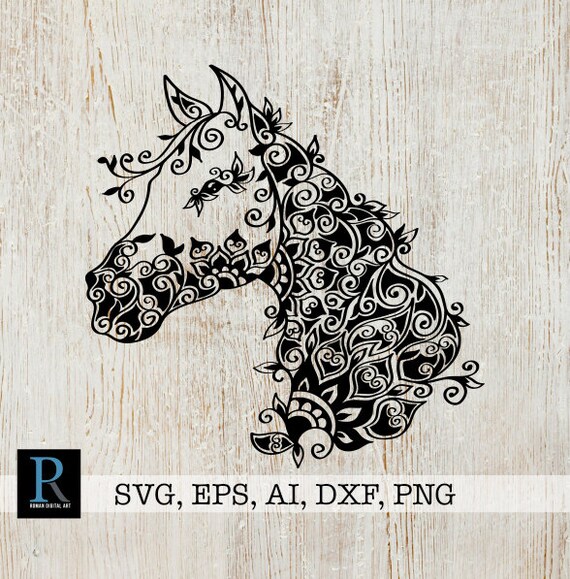 Horse Zentangle Svg Mandala Horse Svg Etsy