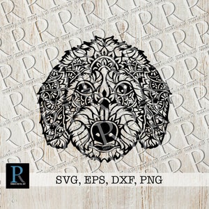 Mandala Labradoodle SVG, Goldendoodle SVG-Datei, Goldendoodle Cut File, Zentangle Hund Design, Hund Cricut Crafting, einschichtig