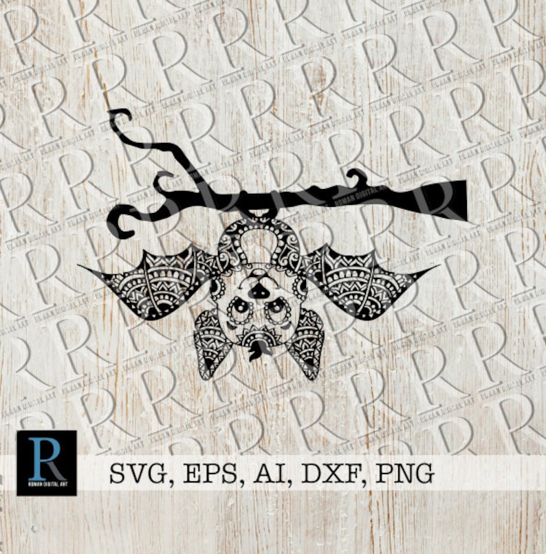Download Zentangle Halloween SVG File Bat on Branch SVG Halloween ...