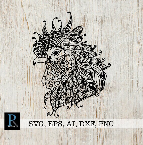 Download Zentangle Rooster Svg Mandala Rooster Svg Rooster For Cricut Etsy