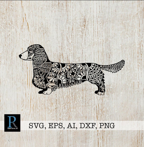 Download Zentangle Long Haired Dachshund Svg Dachshund Cricut Design Etsy