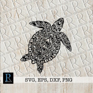 Sea Turtle Mandala SVG File: Zentangle Design, Cricut & Silhouette Cut File