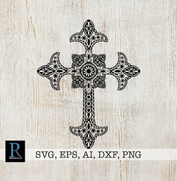 Download Zentangle Cross Svg Mandala Cross Svg Etsy 3D SVG Files Ideas | SVG, Paper Crafts, SVG File