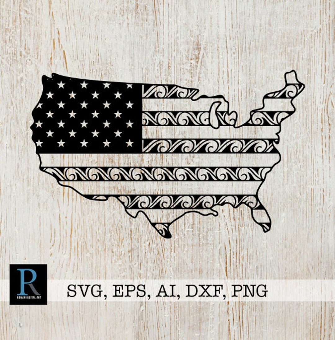 Mandala American Flag SVG Cut File, 4th of July SVG, Patriotic SVG File
