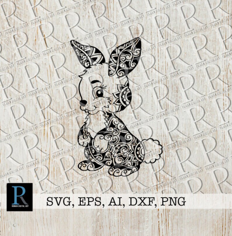 Download Zentangle Bunny Svg File Mandala Rabbit Cut File Clip Art Art Collectibles