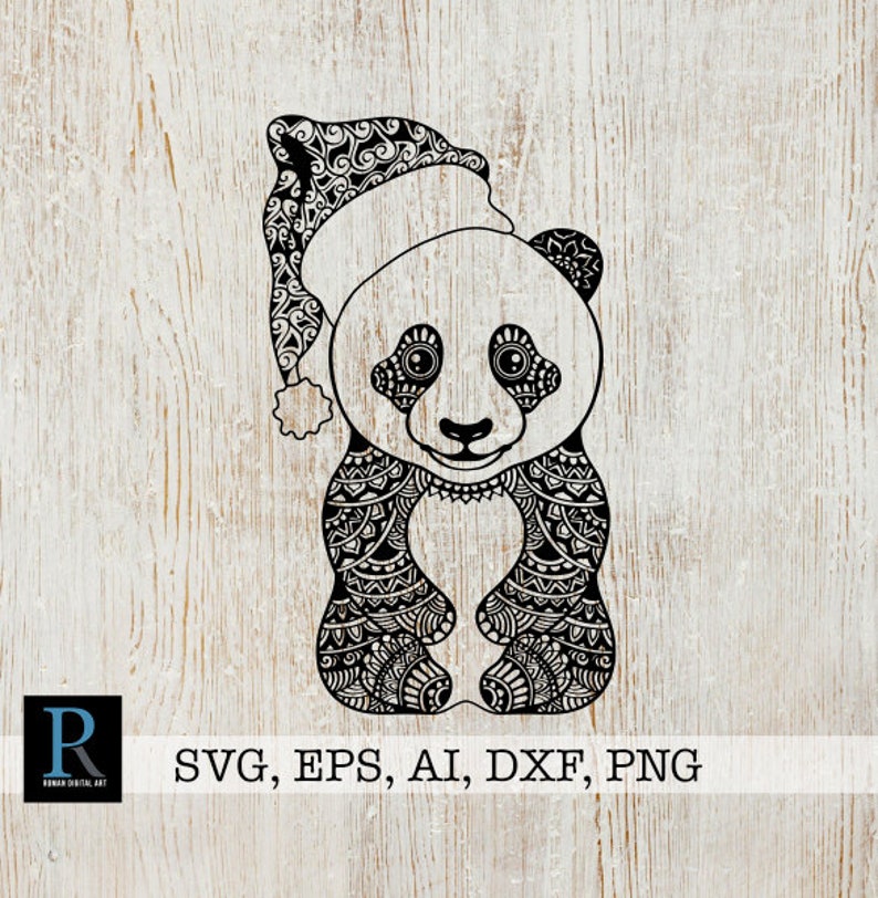 Download Mandala Christmas Baby Panda SVG SVG Cut File | Etsy