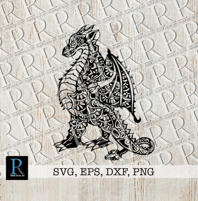 Download Clip Art Dragon Svg File Dragon Cut File Zentangle Dragon Svg Mandala Dragon Svg Art Collectibles