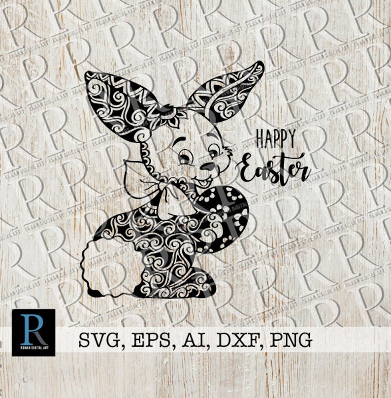Download Mandala Easter Bunny SVG Cut File Happy Easter Cricut ...