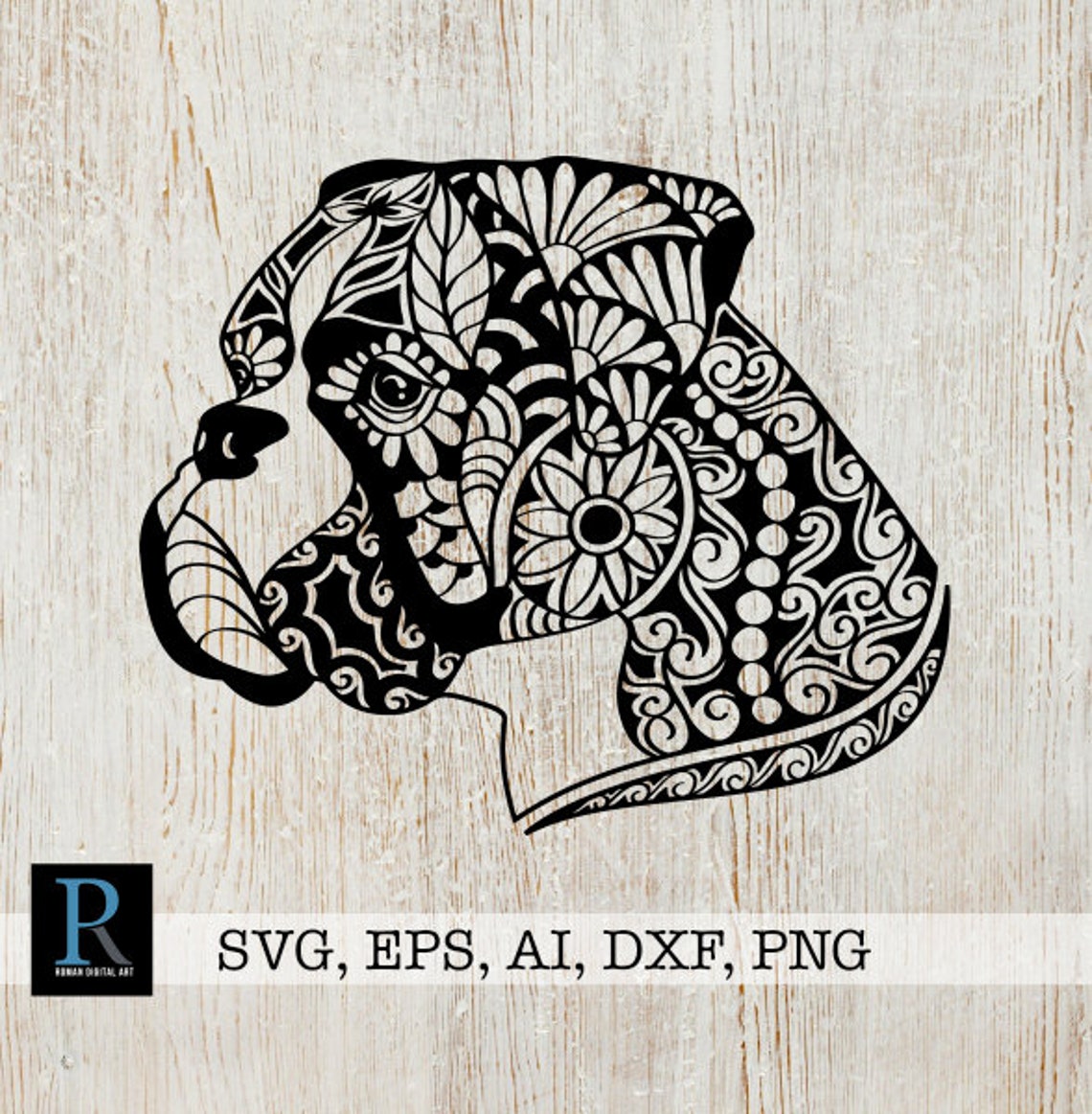 Download Boxer Dog Bundle 4 SVG designs Mandala Boxer SVG | Etsy