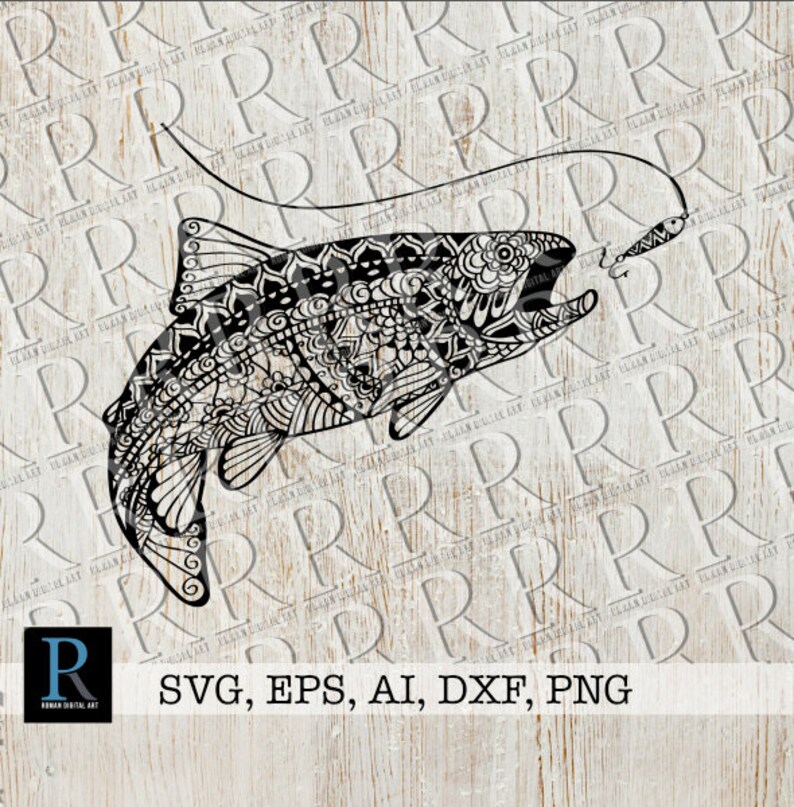 Download Zentangle Trout Fish SVG Mandala Trout Fish SVG | Etsy