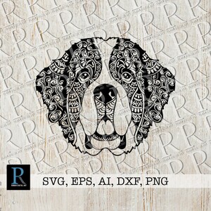 Zentangle St Bernard SVG File: Mandala Dog Cut File