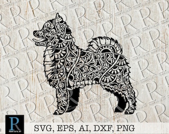 Pomeranian SVG File, Spitz Dog SVG, Pomeranian Mandala. Pomeranian Zentangle, Pomeranian PNG File, Zentangle svg File, single layered