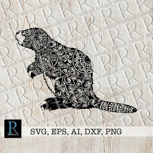 Zentangle Beaver SVG, Mandala Beaver SVG, Beaver Clipart, Beaver svg Design, Beaver Cricut, Beaver Cut File, single layered