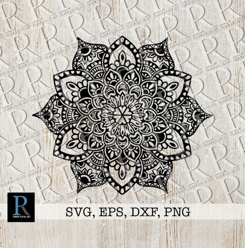 Mandala Lotus Flower SVG File Zentangle Lotus Cut File - Etsy