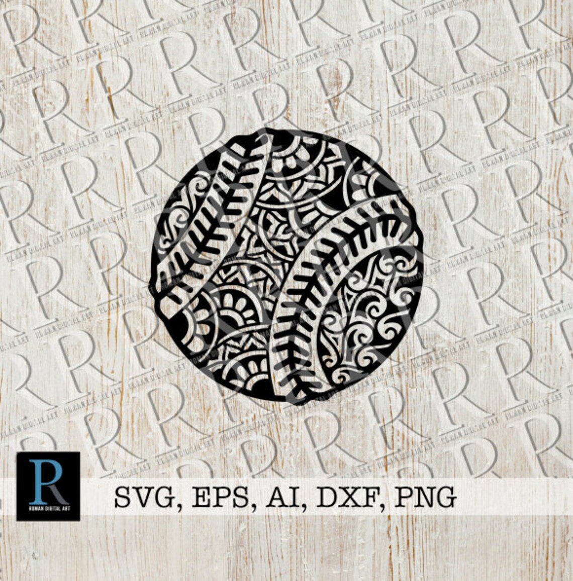 Zentangle Baseball Ball SVG Cut File Mandala Baseball SVG Etsy