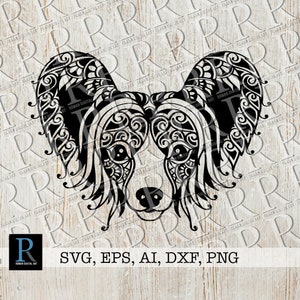 Chinese Crested Dog Zentangle SVG: Mandala Cut File
