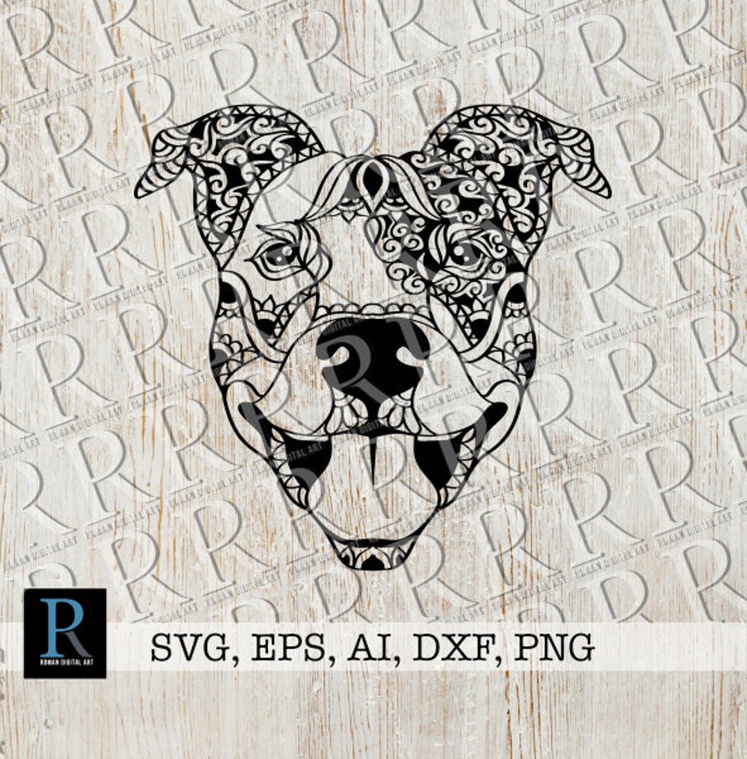 Mandala Pit Bull Pitbull SVG File for Cricut and Silhouette