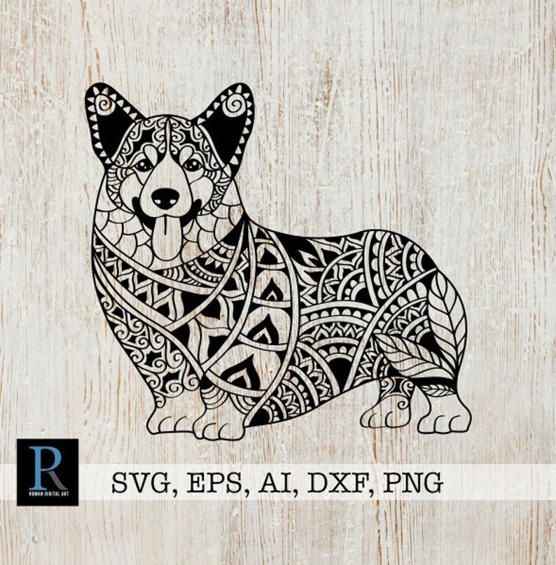 Download Corgi Dog Bundle 4 SVG designs Zentangle Corgi SVG | Etsy