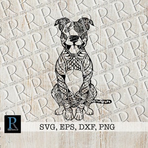 Pit Bull Mandala SVG: Zentangle Cut File