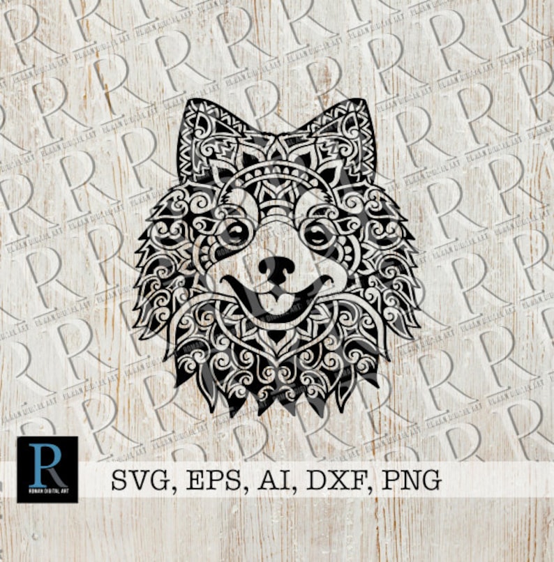 Pomeranian SVG File Zentangle Pomeranian SVG Cut File