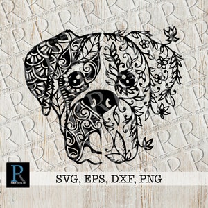 Boxer-mandala SVG-bestand, Zentangle Boxer Dog gesneden bestand, Mandala Dog Design SVG-bestand voor Cricut en Silhouette Cutting Machines, enkellaags