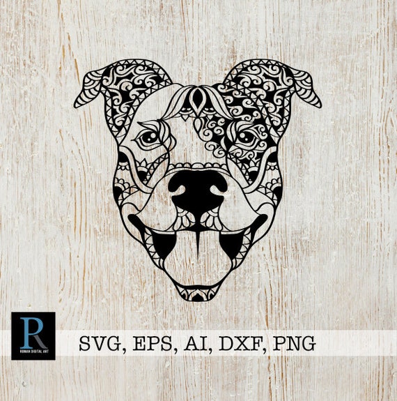 Download Zentangle Pit bull Pitbull SVG Mandala Pitbull SVG | Etsy