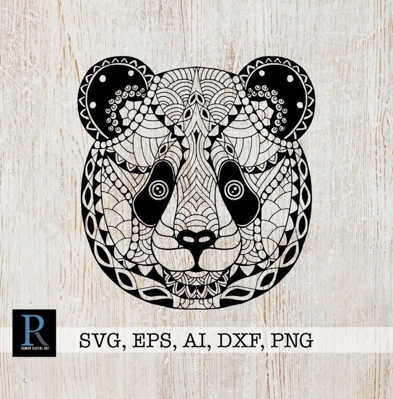 Download Zentangle Panda SVG Mandala Panda SVG Panda Cricut SVG | Etsy