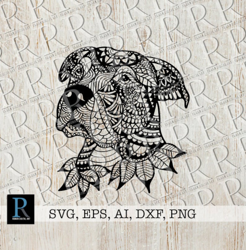 Download Zentangle Pit Bull SVG Mandala Pit Bull SVG | Etsy