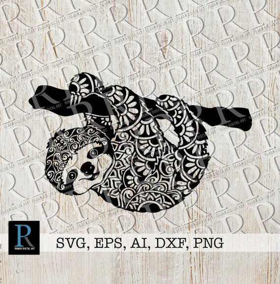 Download Zentangle Sloth Svg File Mandala Sloth Svg Sloth Svg Cut Etsy