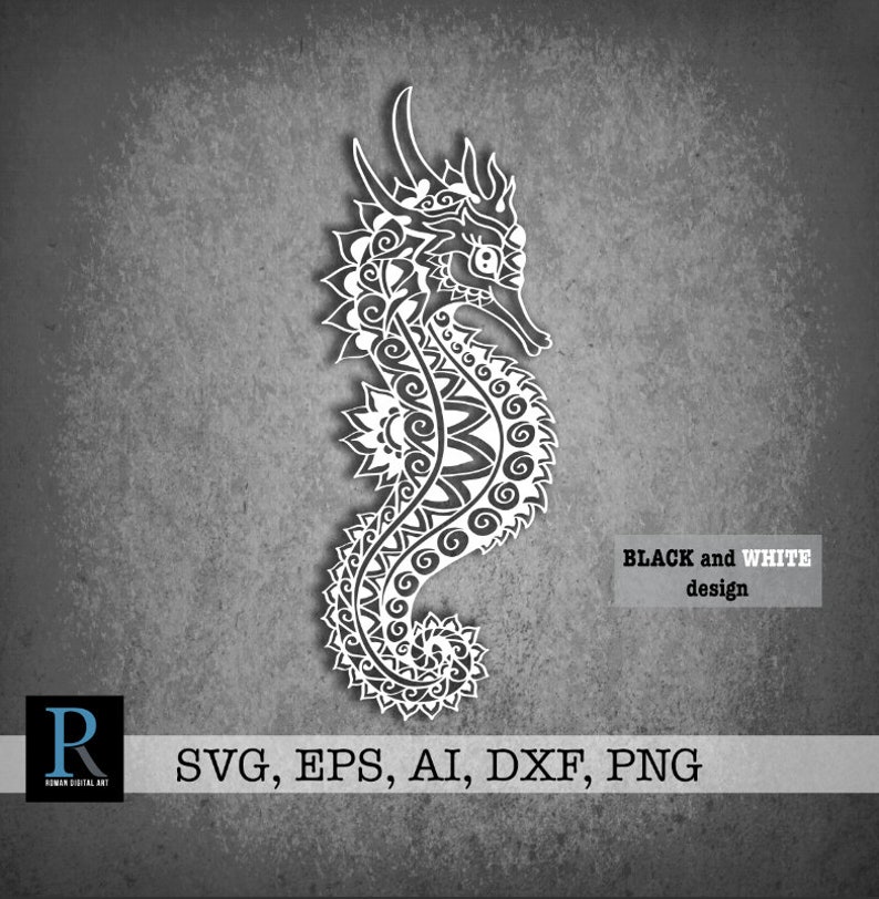 Download Zentangle Seahorse SVG Mandala Seahorse SVG | Etsy