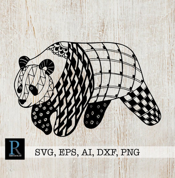 Download Zentangle Panda Svg Mandala Panda Svg Panda For Cricut Etsy