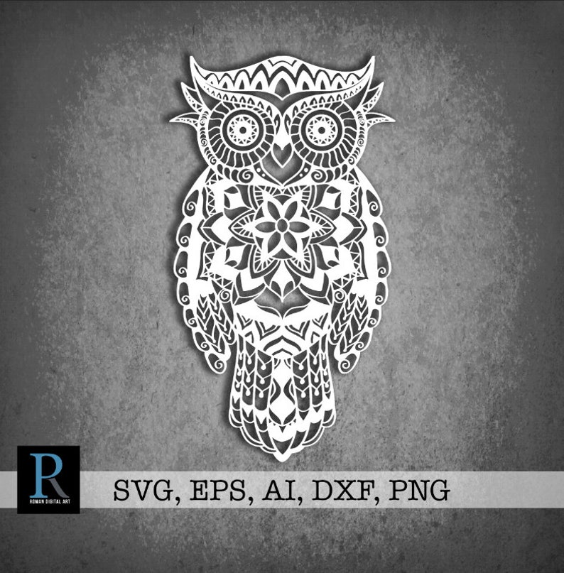 Download Zentangle Owl SVG Mandala Owl SVG | Etsy