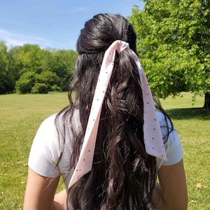 Long Tail Scarf | Floral Hair Scarf | Head Scarf | Chiffon Scarf | Bun Scarf | Ponytail Scarf | Hair Tie | Headband