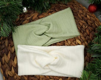 Knit Twist Headband: Handmade Ear Warmer Soft Stretchy Hair Band