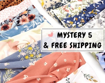 Mystery 5-Pack Twist Headbands: Handmade Soft Stretchy Nurse Student Mom