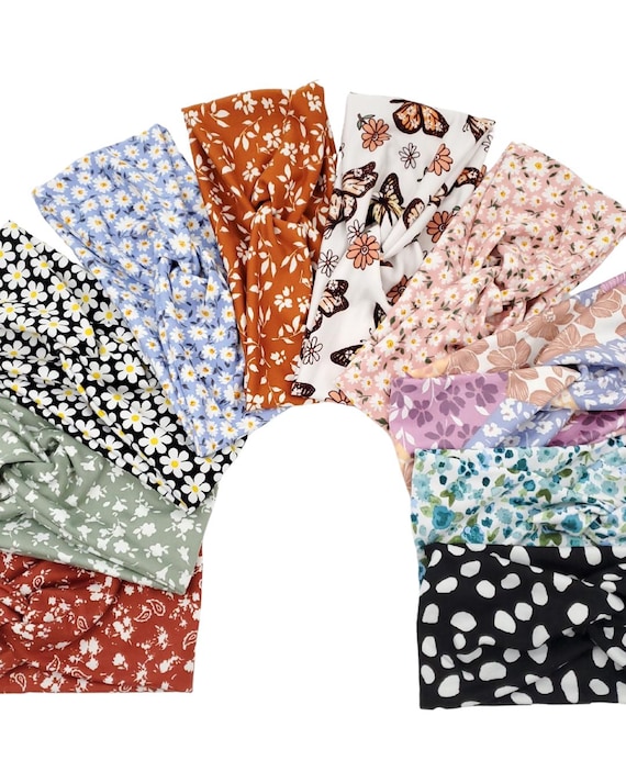 Twist Headband: Handmade Soft Floral Stretchy Hair Band